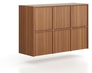 Nadstavba pre skrine FRAME, 6x dvere, 1299 x 450 x 854 mm, PUSH-lock, orech