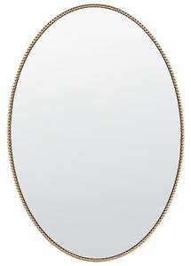 Nástenné zrkadlo zlaté oválne 83 x 57 cm Rám: MDF dekoratívne korálky minimalizmus
