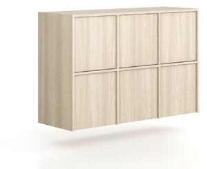 Nadstavba pre skrine FRAME, 6x dvere, 1299 x 450 x 854 mm, PUSH-lock, dub prírodný