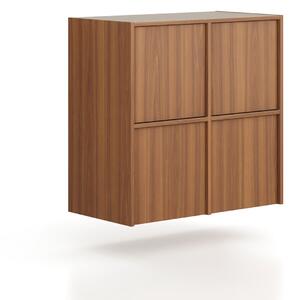 Nadstavba pre skrine FRAME, 4x dvere, 872 x 450 x 854 mm, PUSH-lock, orech
