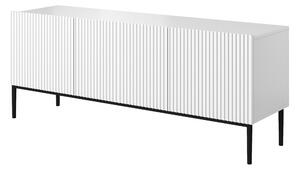 TV stolík Nicole 150 cm - biely mat / čierne nožičky