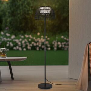 Lucande LED vonkajšia stojacia lampa Heribio, čierna, železo, 153 cm
