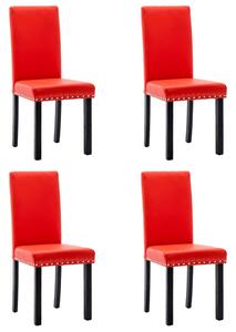 Jedálenské stoličky 4 ks červená PVC