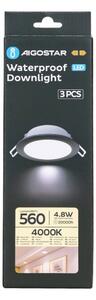 Aigostar-SADA 3x LED Vonkajšie podhľadové svietidlo LED/4,8W/230V 4000K IP65 čierna