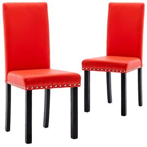 Jedálenské stoličky 2 ks červená PVC