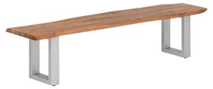Masívna lavica Bullwer z akáciového dreva, lakovaná, hnedá – 160×40 cm