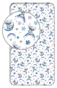 Jerry Fabrics Bavlnené napínacie prostieradlo 90x200 + 25 cm - Lilo and Stitch "Rainbow"