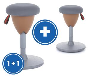 Balančná stolička Acorn II 1 + 1 ZADARMO, sivá / hnedá