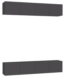4-dielna súprava TV skriniek sivá 80x30x30 cm drevotrieska