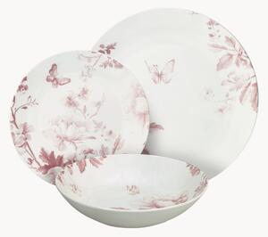 Porcelánová súprava riadu Vie En Rose, 6 osôb, 18 ks
