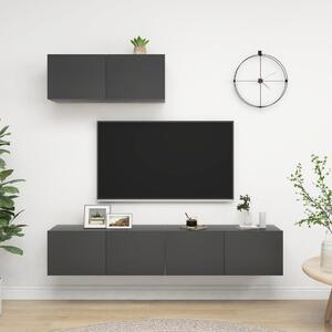 3-dielna súprava TV skriniek sivá drevotrieska