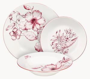 Porcelánová súprava riadu Atollo Colibri, 6 osôb, 18 ks