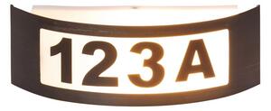 Vonkajšie nástenné svietidlo s domovým číslom IP44, 1 x E27