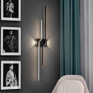 LED nástenné svetlo Zig Zag, výška 100 cm, čierna, kov, 4-pl., Čierna, Obývacia izba / jedáleň, Hliník, Moderný