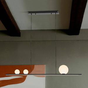 LED závesné svietidlo Mila, čierna, dĺžka 120 cm, kov, Čierna, Obývacia izba / jedáleň, Hliník, Moderný, Závesné svietidlo