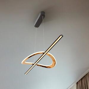 LED závesné svietidlo Enora, čierna/zlatá, dĺžka 120 cm,, Čierna, Obývacia izba / jedáleň, Hliník, Moderný, Závesné svietidlo
