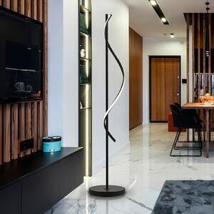 LED stojacia lampa Boa, výška 170 cm, čierne, kovové, Čierna, Obývacia izba / jedáleň, Hliník, Moderný