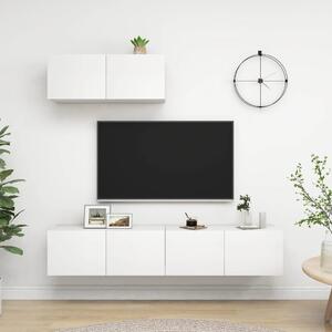3-dielna súprava TV skriniek biela drevotrieska