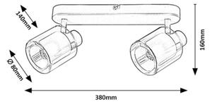 Rabalux 73064 - Bodové svietidlo MIRRAL 2xE14/15W/230V