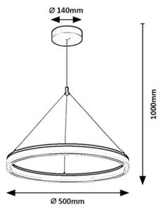 Rabalux 72478 - LED stmievateľný luster na lane SERAPHIEL 24W/230V 3000-6500K+DO