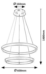 Rabalux 72403 - Stmievateľný LED luster na lanku NEVIRA LED/45W/230V 3000-6500K+DO