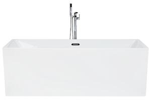 Voľne stojaca vaňa biela akrylát 170 x 81 cm obdĺžnikový tvar pre 1 osobu moderný štýl kúpeľňa