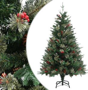 Vianočný stromček s borovicovými šiškami zelený 120 cm PVC a PE