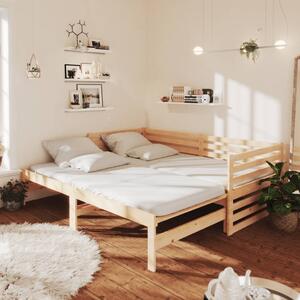 Rozkladacia denná posteľ borovicový masív 2x(90x200) cm