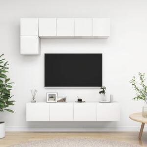5-dielna súprava TV skriniek biela drevotrieska