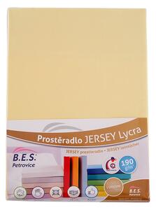 B.E.S. - Petrovice, s.r.o. Jersey plachta s elastanom Lycra - Vanilková Rozměr: 90 x 200