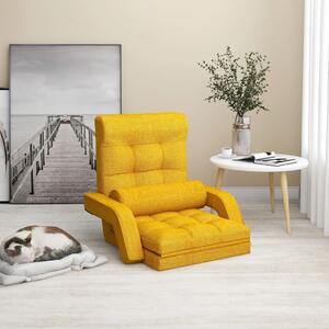 Skladacia podlahová stolička s funkciou lôžka horčicovo-žltá látka