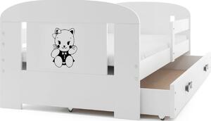 Interbeds Filip jednolôžková posteľ 160x80 + zásuvka biela s mačičkou