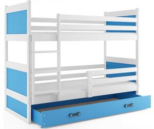 Interbeds Rico poschodová posteľ 160cm x 80cm borovicové drevo bielo-modrá