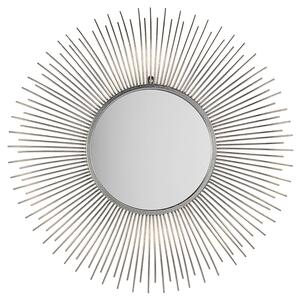 Nástenné zrkadlo strieborné ø 80 cm guľaté moderné mandala glamour