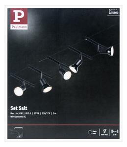 Paulmann 94446 - Súprava 5xGU5,3/10W Kompletný lanový systém SALT 230V čierny