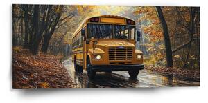 Sablio Obraz Žltý školský autobus - 110x50 cm