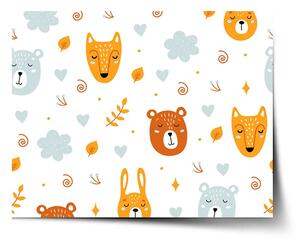 Sablio Plagát Medveď a líška - 60x40 cm