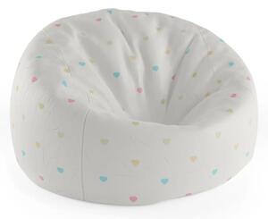 Sablio Sedací vak Cocoon Farebné srdiečka na béžovej - 75 x 45 x 35 cm