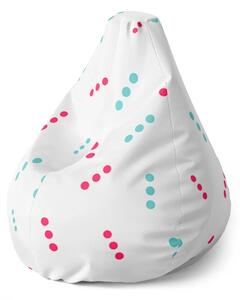 Sablio Sedací vak Pear Bodkované čiarky - 70 x 95 x 15 cm