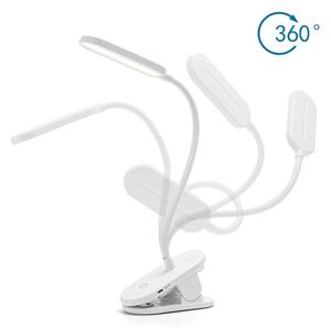 Aigostar - LED Stmievateľná nabíjacia stolná lampa s klipom LED/2,5W/5V 1200mAh biela