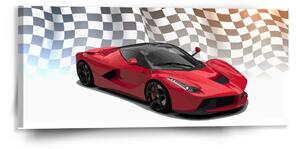 Sablio Obraz Ferrari Závodná vlajka - 110x50 cm
