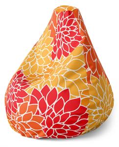 Sablio Sedací vak Pear Farebné kvetiny - 70 x 95 x 15 cm
