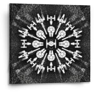 Sablio Obraz Star Wars Vesmírne lode na šedom abstrakte - 50x50 cm