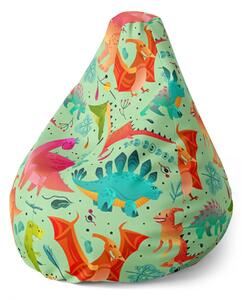Sablio Sedací vak Pear Dinosaury v tráve - 70 x 95 x 15 cm