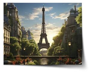 Sablio Plagát Paríž Eiffelova veža Art - 60x40 cm