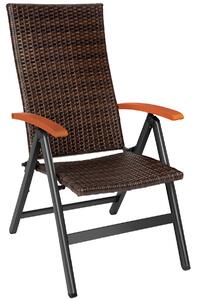 Tectake 404571 záhradná stolička ratanová melbourne - hnedá