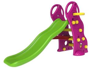 LEAN TOYS Šmýkačka plastová s rebríkom fialovo-zelená
