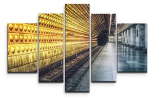 Sablio Obraz - 5-dílný Pražské metro - 125x90 cm