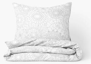 Goldea bavlnené posteľné obliečky - veľké sivé mandaly na bielom 140 x 220 a 70 x 90 cm