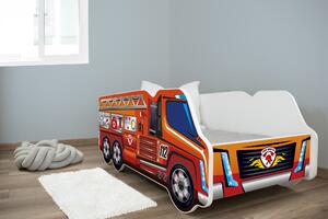 TOP BEDS Detská auto posteľ TRUCK 140cm x 70cm - FIRE TRUCK